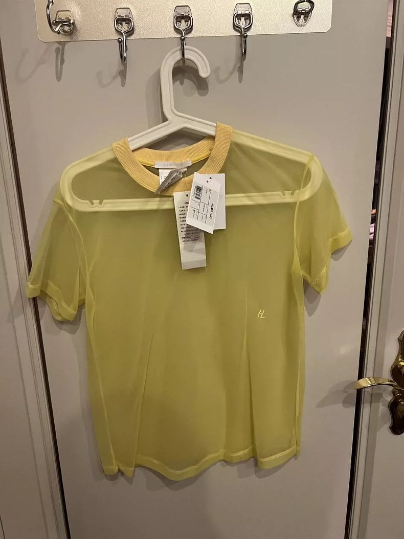 Helmut Lang Helmut Lang Yellow Short Sleeve T-Shirt - dmc Size US XS / EU 42 / 0 - 5 Thumbnail