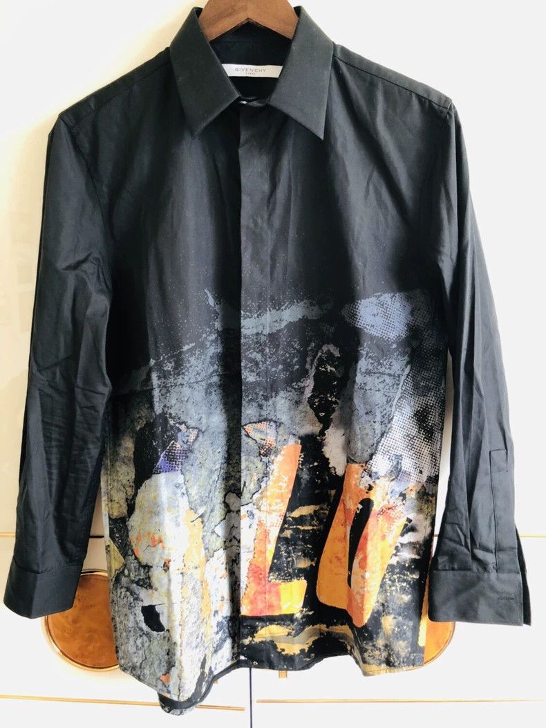 Givenchy GIVENCHY Men's Printed Long Sleeve Shirt - dmc Size US M / EU 48-50 / 2 - 2 Thumbnail