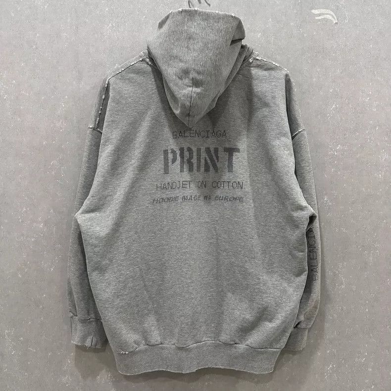Balenciaga Balenciaga Print Distressed Zip Hoodie - dmc Size US M / EU 48-50 / 2 - 2 Thumbnail