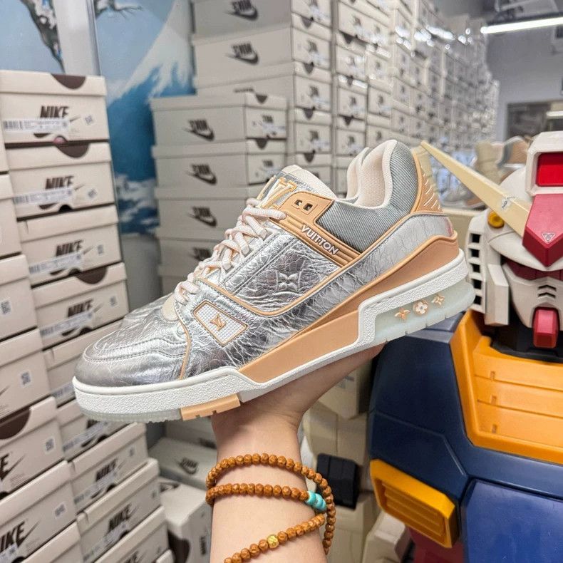 Louis Vuitton Louis Vuitton Silver Trainer Sneakers - dmc Size US 10.5 / EU 43-44 - 2 Thumbnail