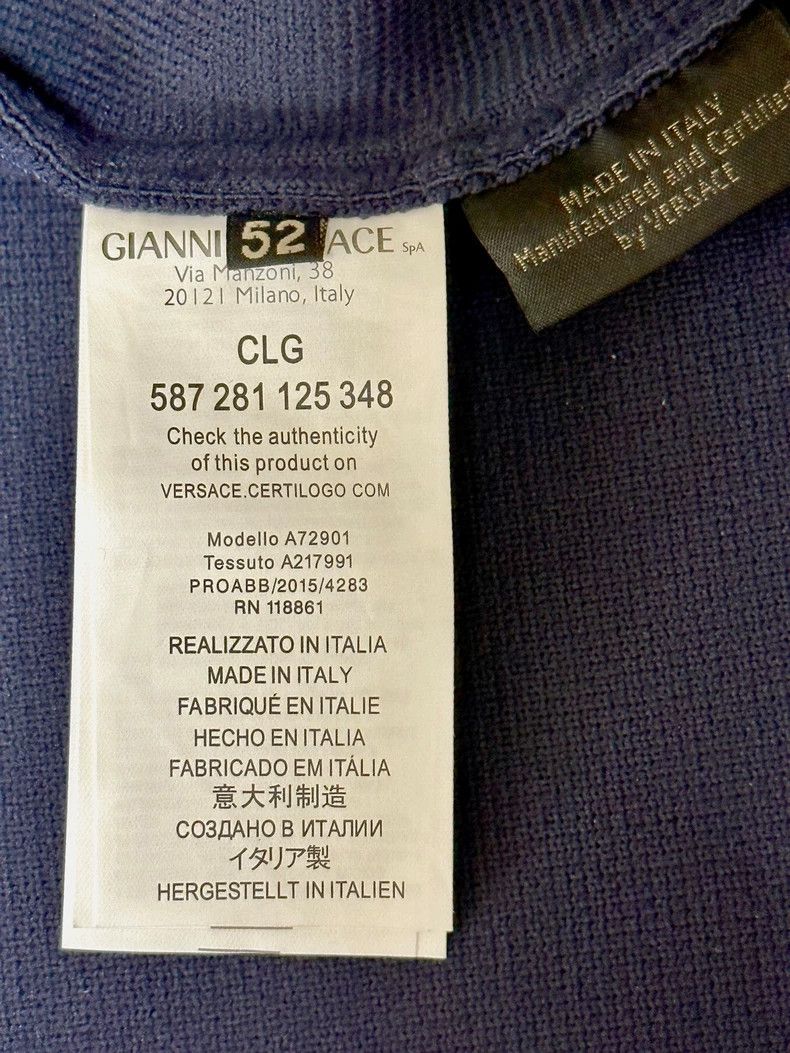 Versace VERSACE Men's Blue Bomber Jacket - dmc Size US XL / EU 56 / 4 - 4 Thumbnail