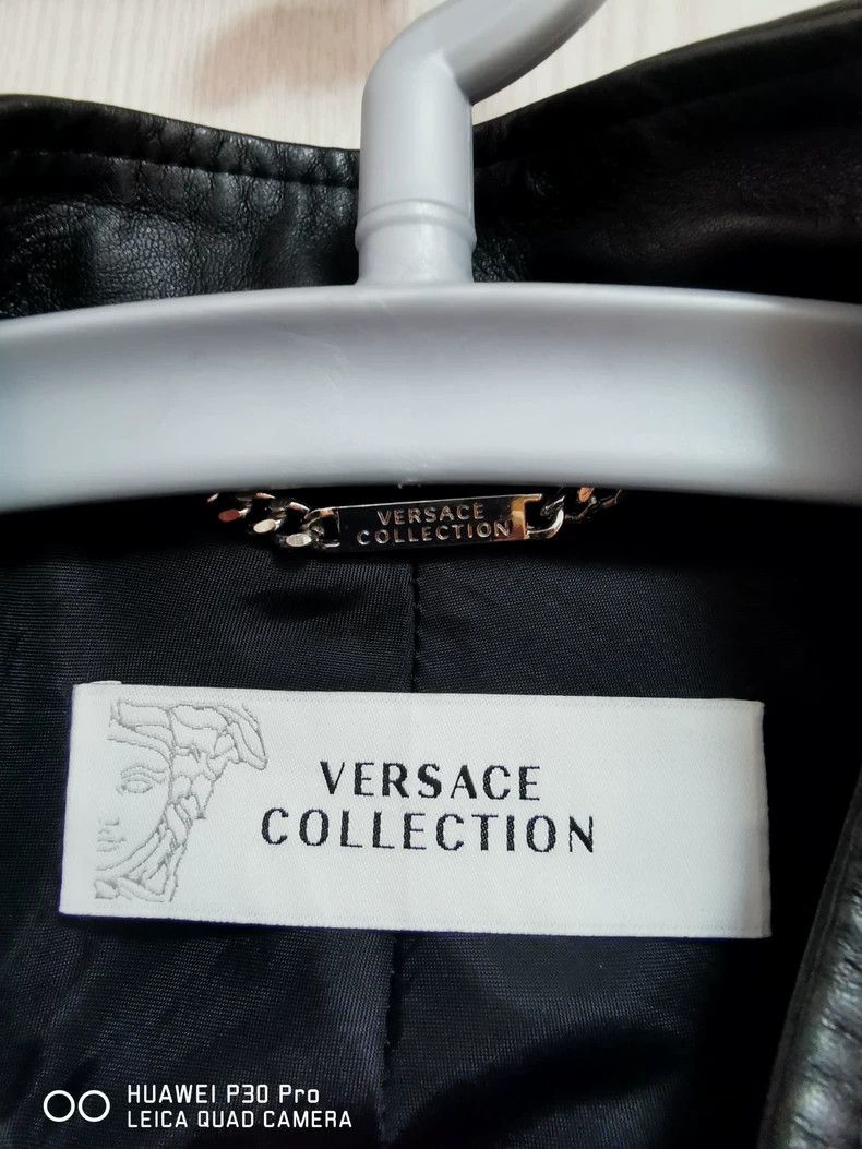 Versace Versace Navy Blue Patchwork Leather Jacket Coat - dmc Size US L / EU 52-54 / 3 - 5 Thumbnail