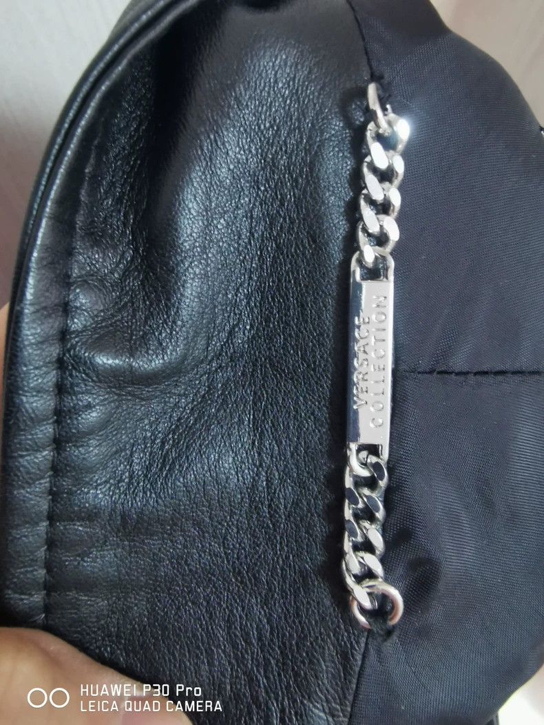 Versace Versace Navy Blue Patchwork Leather Jacket Coat - dmc Size US L / EU 52-54 / 3 - 7 Thumbnail