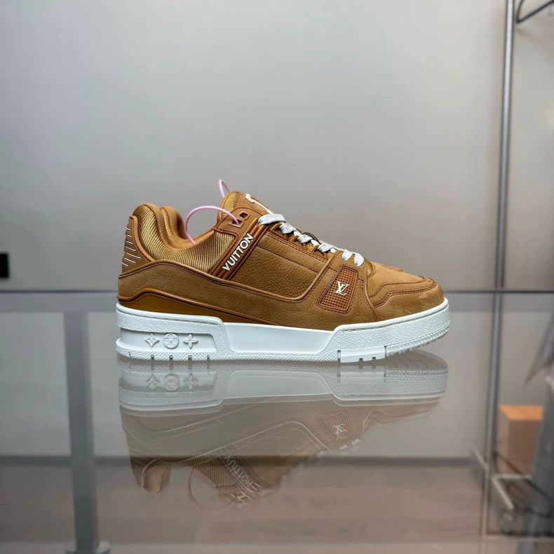 Louis Vuitton LV Trainer White Brown Suede Sneakers - dmc Size US 6 / EU 39 - 2 Thumbnail