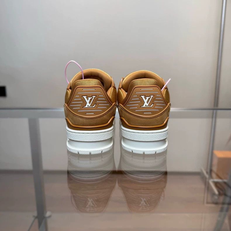 Louis Vuitton LV Trainer White Brown Suede Sneakers - dmc Size US 6 / EU 39 - 5 Thumbnail