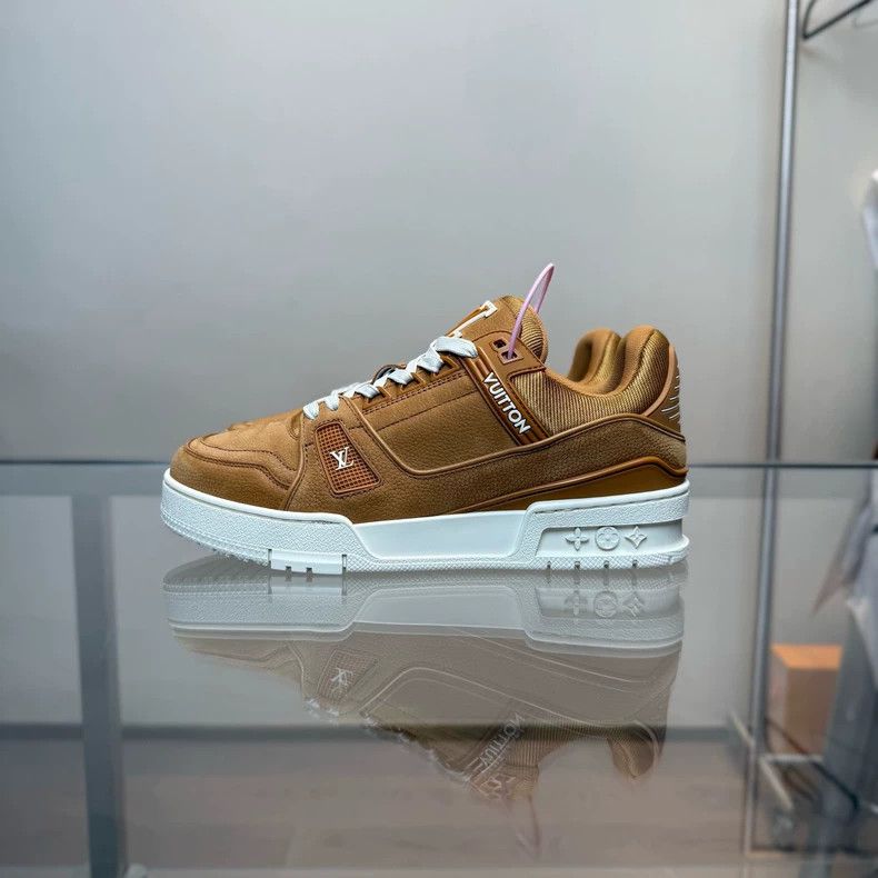 Louis Vuitton LV Trainer White Brown Suede Sneakers - dmc Size US 6 / EU 39 - 6 Thumbnail