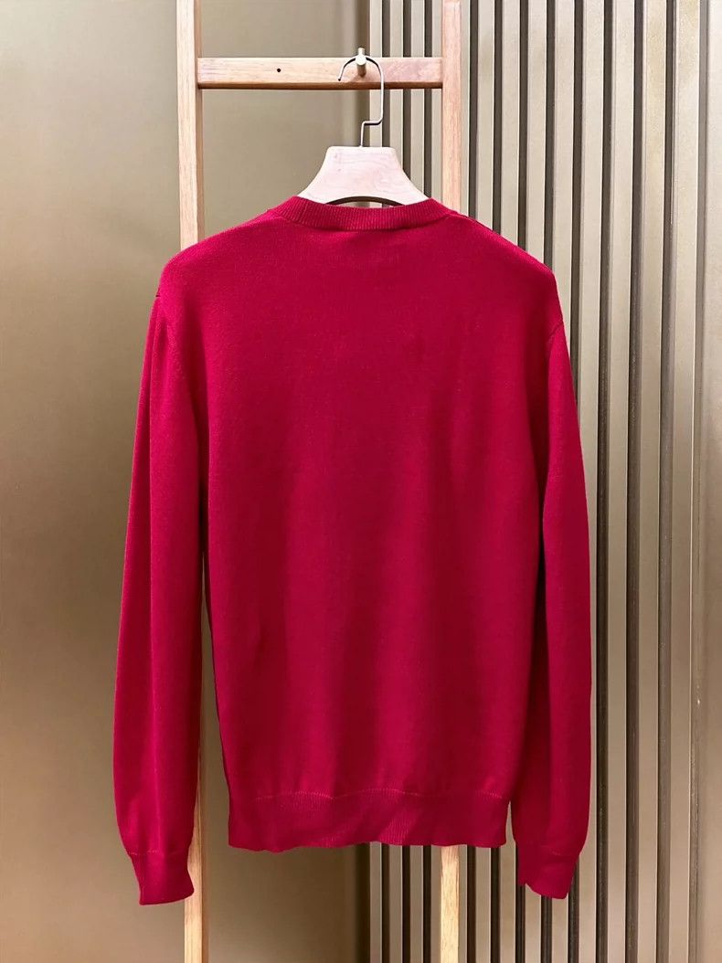 Versace VERSACE Red Printed Casual Wool Sweater - dmc Size US M / EU 48-50 / 2 - 2 Thumbnail
