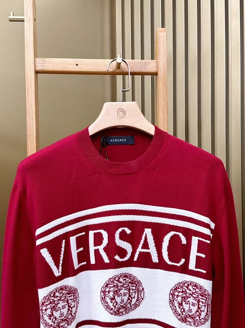 Versace VERSACE Red Printed Casual Wool Sweater - dmc Size US M / EU 48-50 / 2 - 3 Thumbnail
