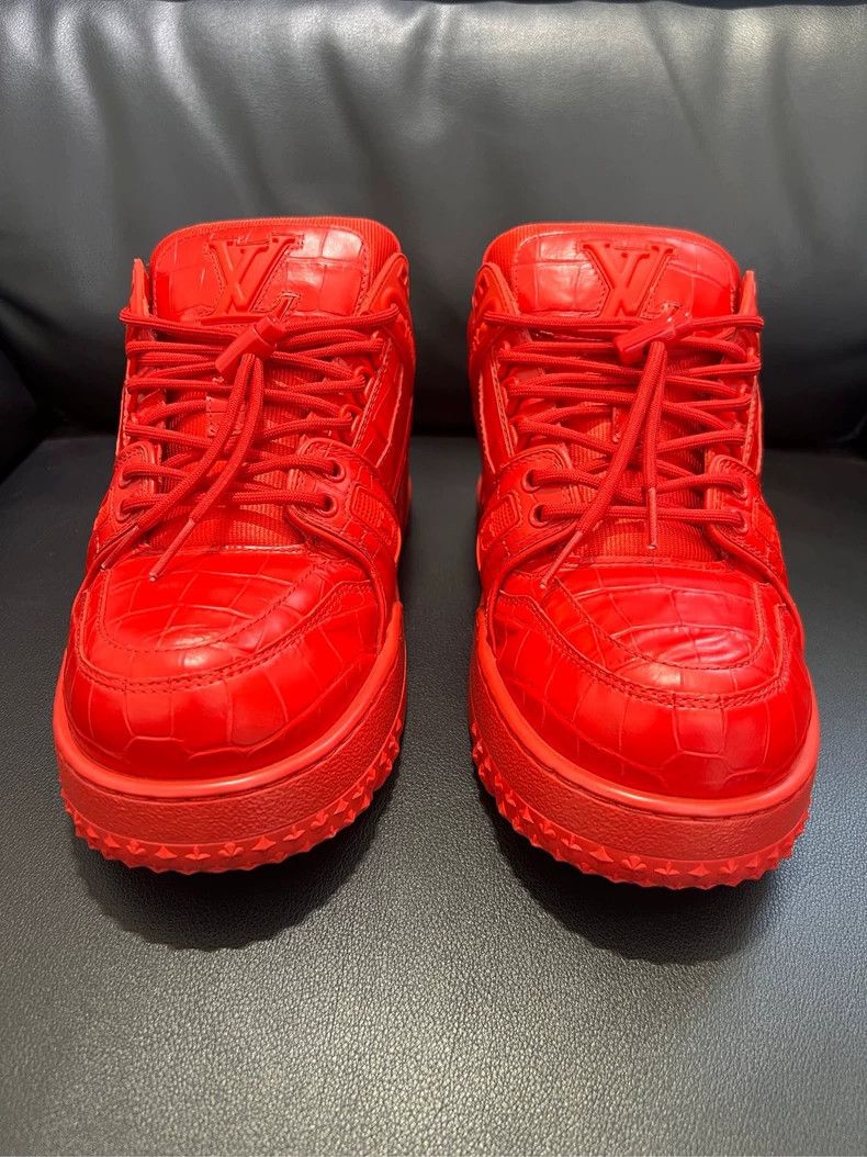 Louis Vuitton Louis Vuitton Red Trainer Sneakers - dmc Size US 7.5 / EU 40-41 - 2 Thumbnail