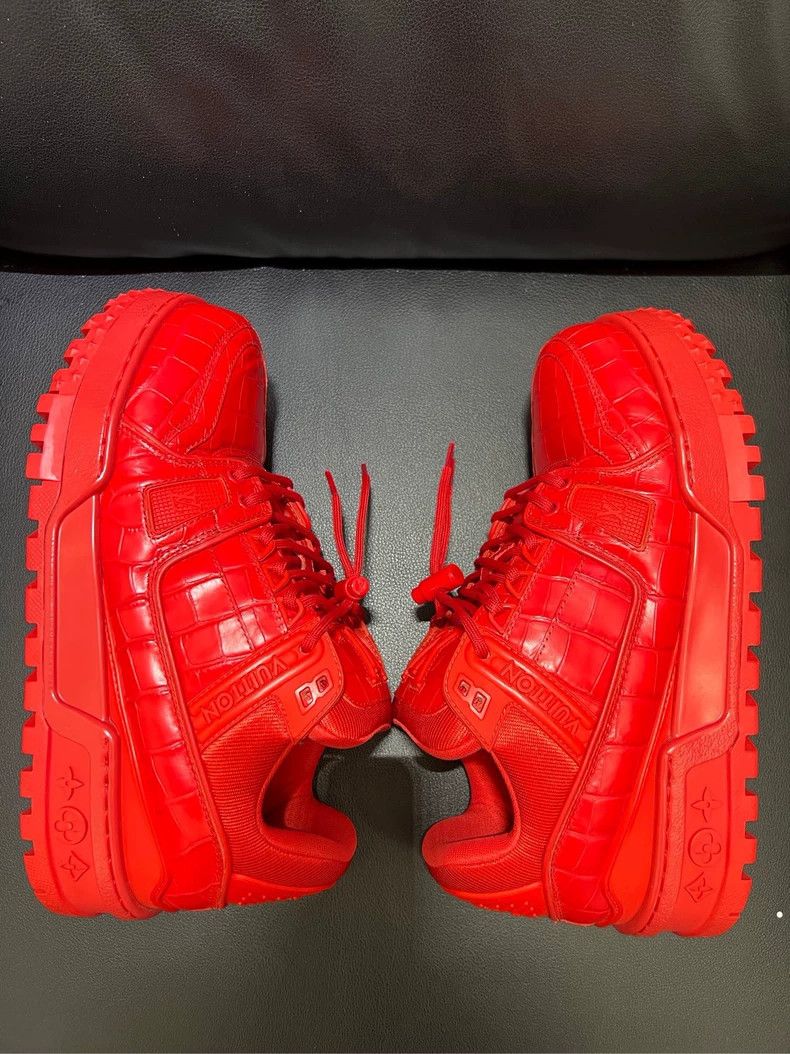 Louis Vuitton Louis Vuitton Red Trainer Sneakers - dmc Size US 7.5 / EU 40-41 - 4 Thumbnail