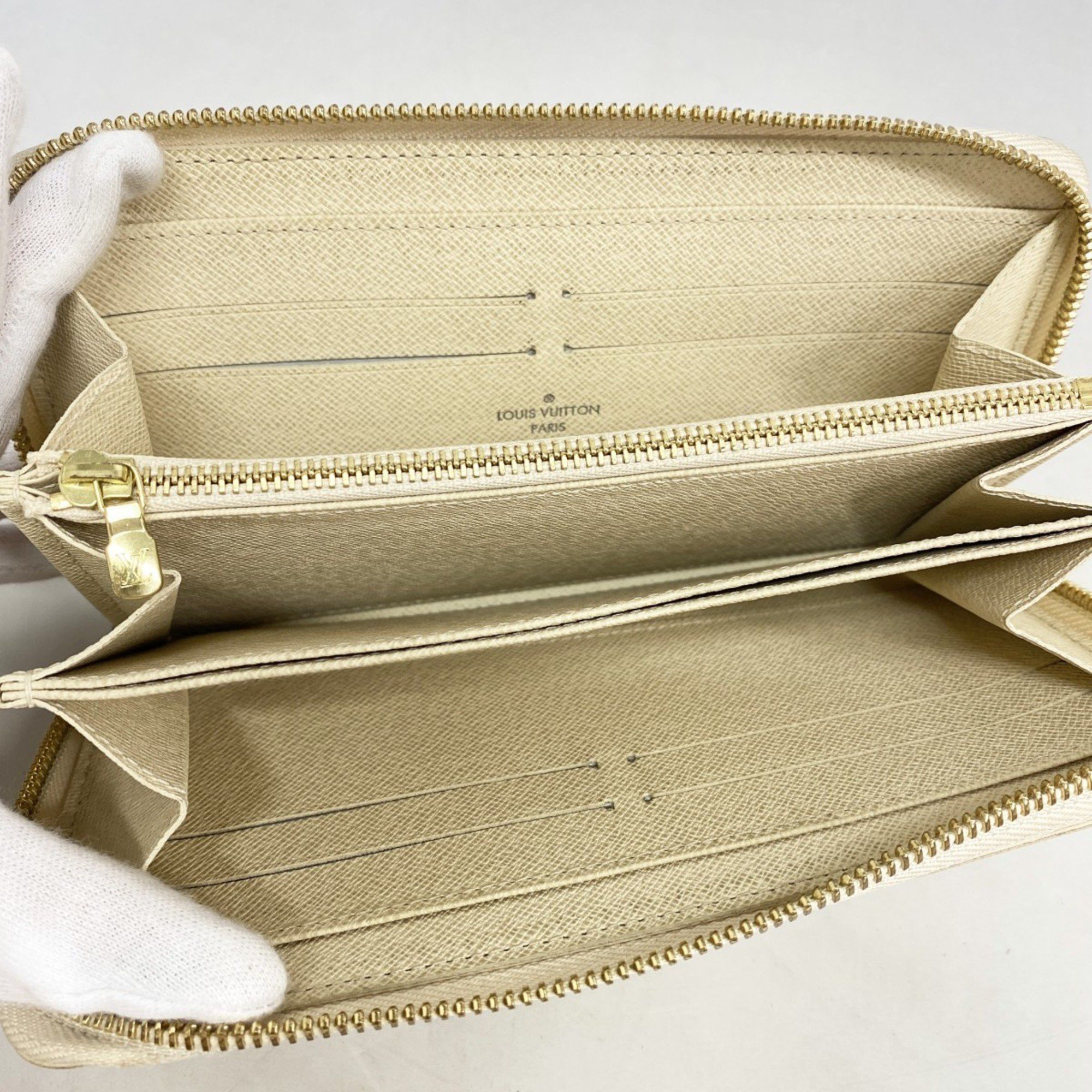 Louis Vuitton Damier Azur Zippy Wallet N60019 White Men's and Women's