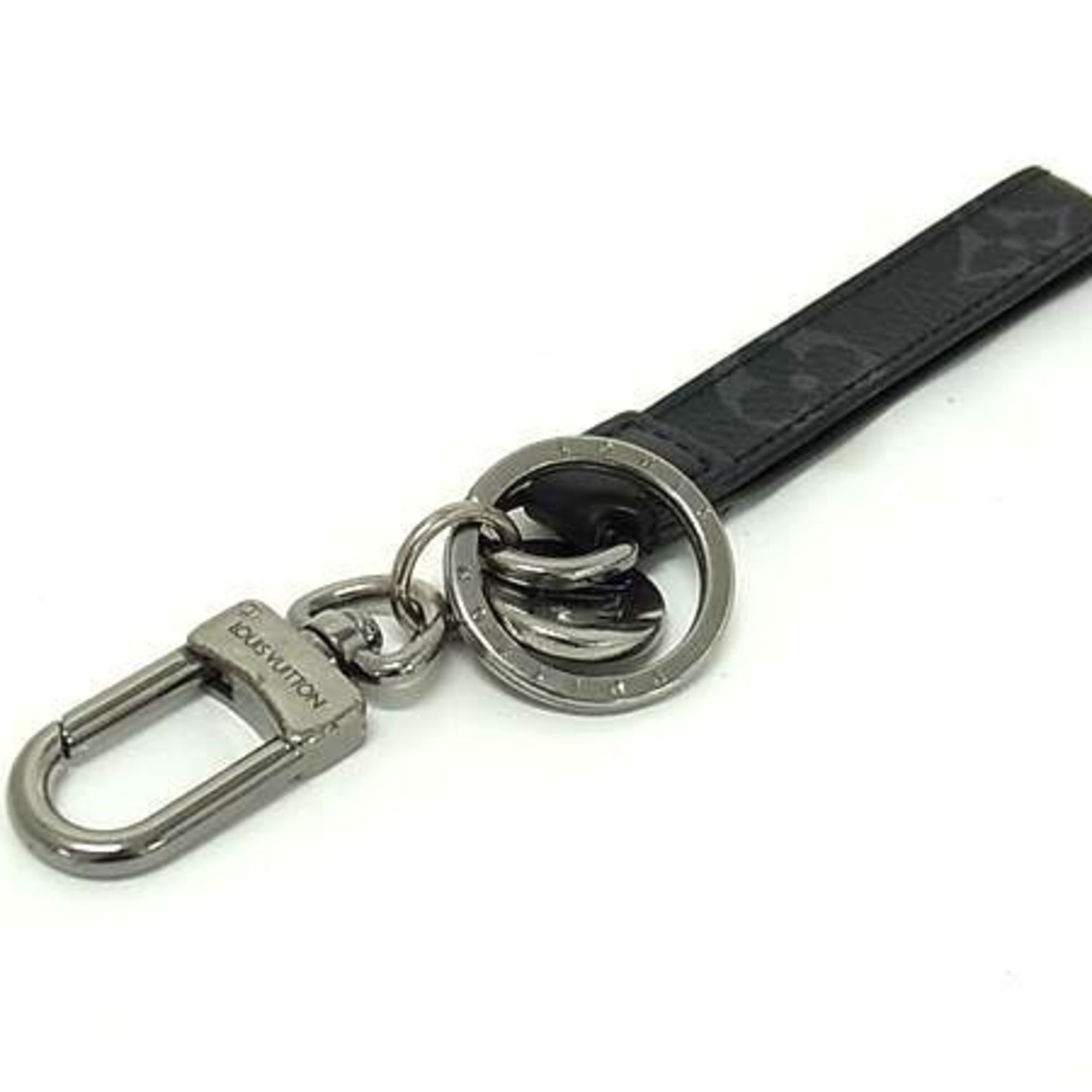Louis Vuitton LOUIS VUITTON Monogram Eclipse Porte-Clés Dragonne Keychain M61950 in Black and Grey Leather, Men's Size ONE SIZE - 2 Thumbnail