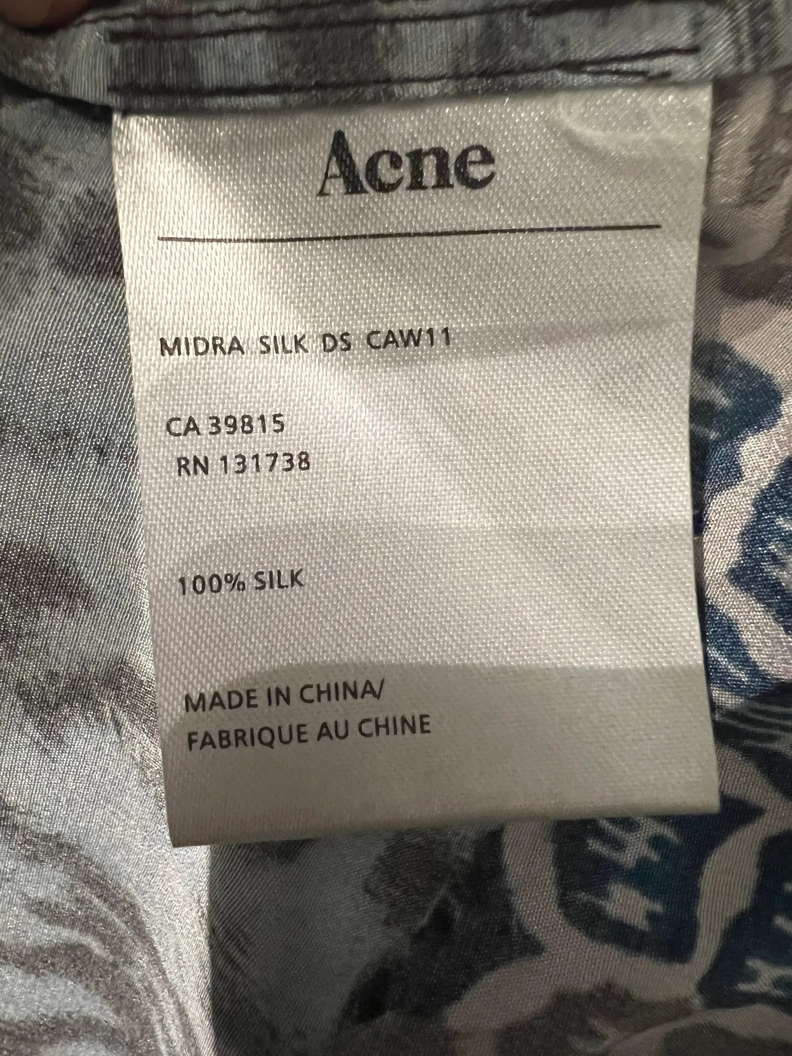 Acne Studios Acne Studios Midra silk DS CAW11 Blouse Size XS / US 0-2 / IT 36-38 - 3 Thumbnail