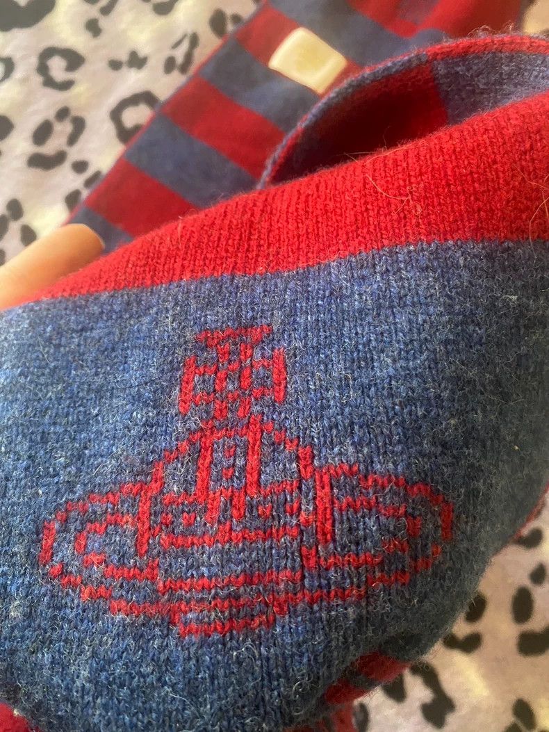 Vivienne Westwood Vivienne Westwood Red Blue Pom Pom Scarf - dmc Size ONE SIZE - 5 Thumbnail