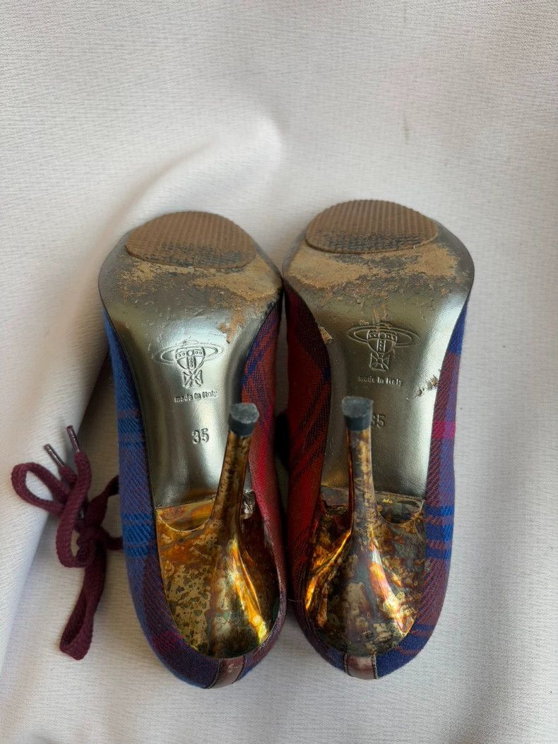 Vivienne Westwood Vivienne Westwood Blue Plaid Heels - dmc Size US 5 / EU 37 - 7 Thumbnail