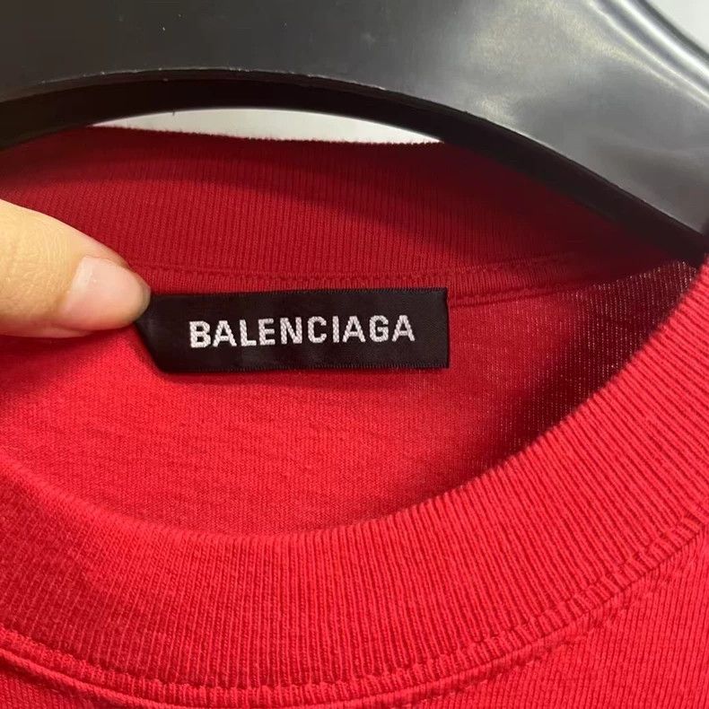 Balenciaga Balenciaga Red Round Neck Short Sleeve T-shirt - dmc Size US M / EU 48-50 / 2 - 4 Thumbnail