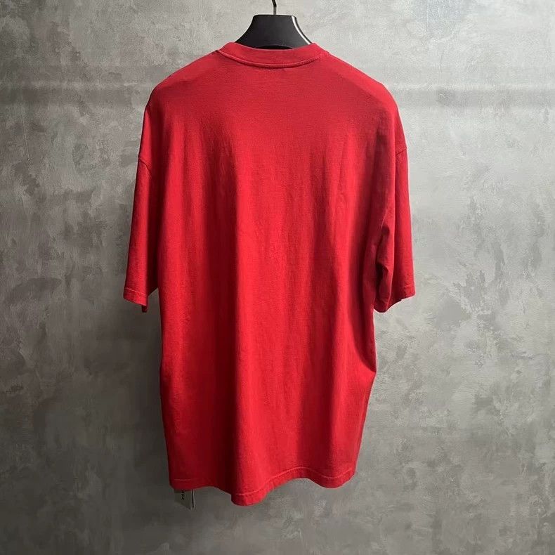 Balenciaga Balenciaga Red Round Neck Short Sleeve T-shirt - dmc Size US M / EU 48-50 / 2 - 2 Thumbnail