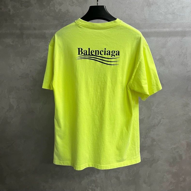 Balenciaga Balenciaga Neon Yellow Logo Short Sleeve T-shirt - dmc Size US S / EU 44-46 / 1 - 2 Thumbnail