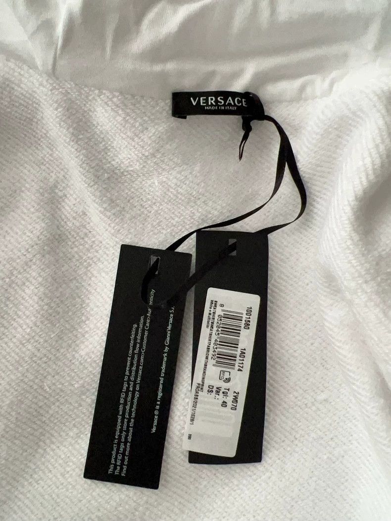 Versace Versace White Zip Hoodie with Rainbow Trim - dmc Size US L / EU 52-54 / 3 - 3 Thumbnail