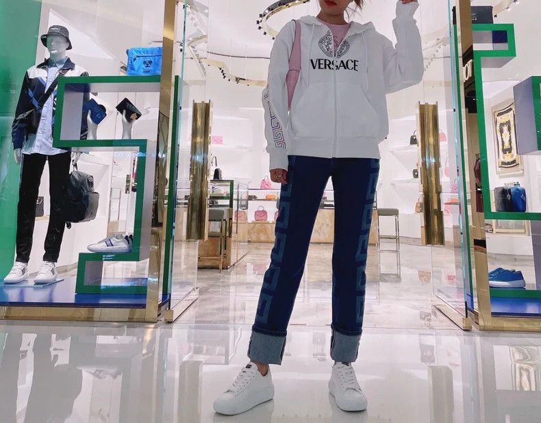 Versace Versace White Zip Hoodie with Rainbow Trim - dmc Size US L / EU 52-54 / 3 - 5 Thumbnail