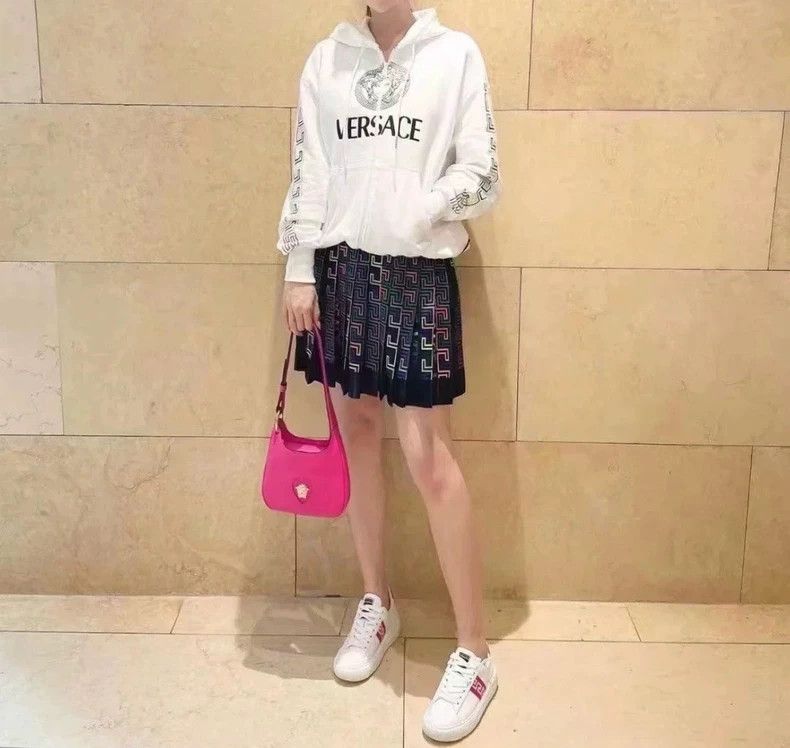 Versace Versace White Zip Hoodie with Rainbow Trim - dmc Size US L / EU 52-54 / 3 - 7 Thumbnail