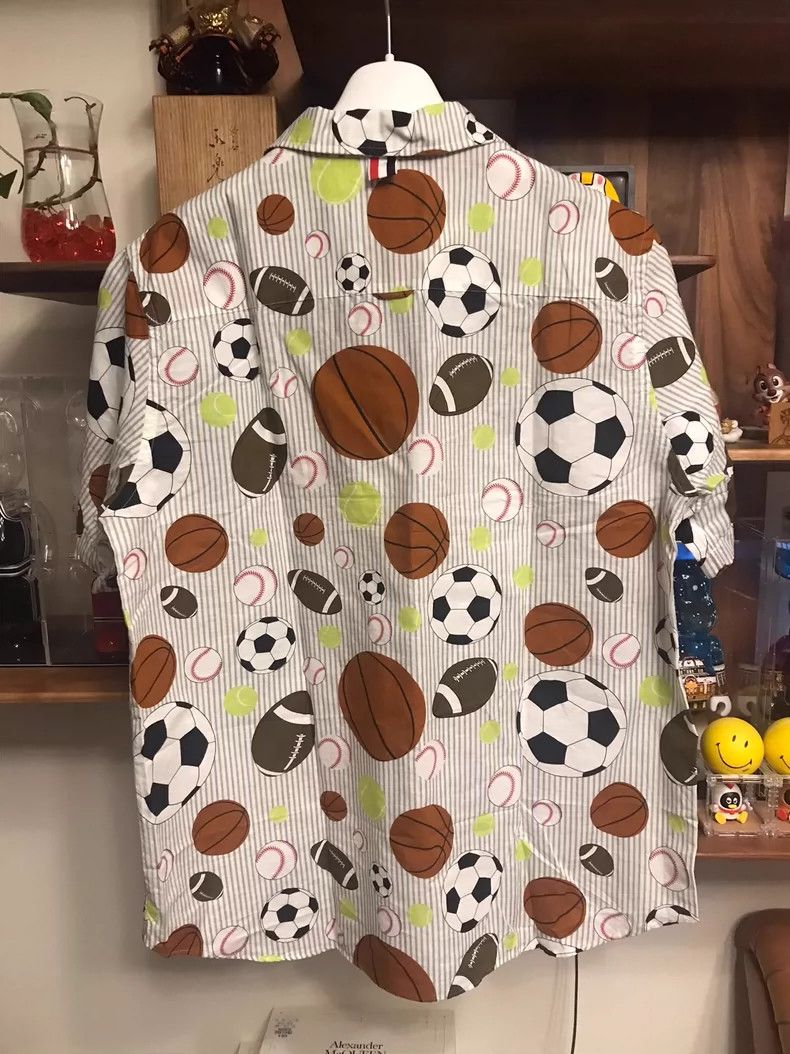 Thom Browne Thom Browne Ball Print Short Sleeve Shirt - dmc Size US M / EU 48-50 / 2 - 2 Thumbnail