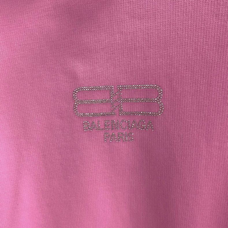 Balenciaga Balenciaga Pink Logo Diamond Hoodie - dmc Size US M / EU 48-50 / 2 - 6 Thumbnail