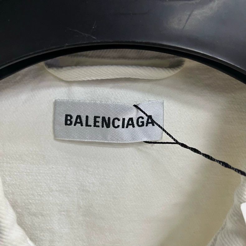 Balenciaga Balenciaga White Denim Jacket with Straps - dmc Size US XS / EU 42 / 0 - 3 Thumbnail