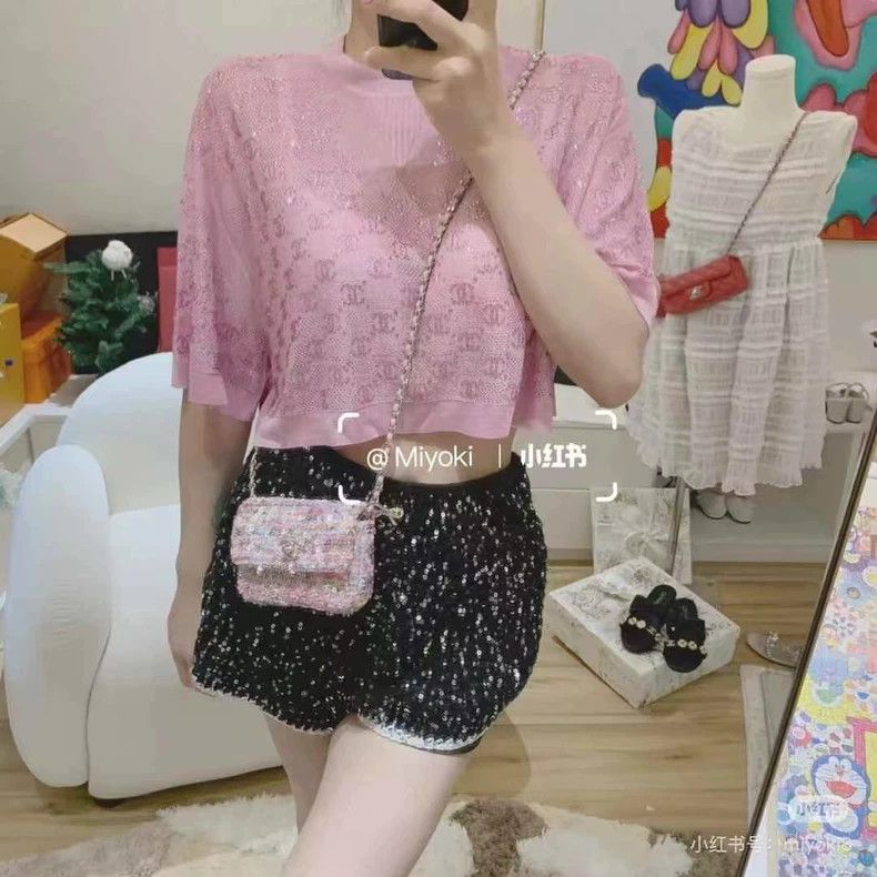 Chanel Chanel 23S Sequin Bow Shorts - dmc Size US 36 / EU 52 - 2 Thumbnail