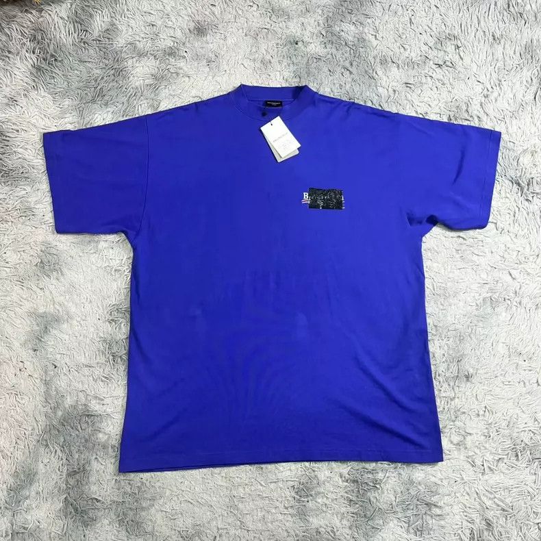 Balenciaga Balenciaga Blue Tape Short Sleeve T-Shirt - dmc Size US M / EU 48-50 / 2 - 2 Thumbnail