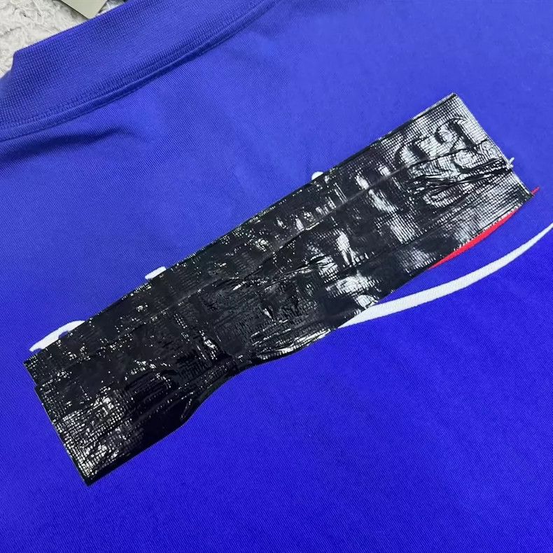 Balenciaga Balenciaga Blue Tape Short Sleeve T-Shirt - dmc Size US M / EU 48-50 / 2 - 6 Thumbnail