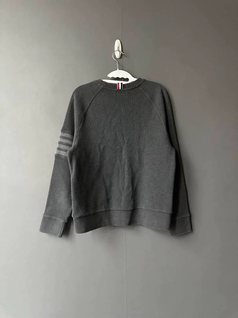 Thom Browne Thom Browne Dark Gray Waffle Sweatshirt - dmc Size US M / EU 48-50 / 2 - 2 Thumbnail