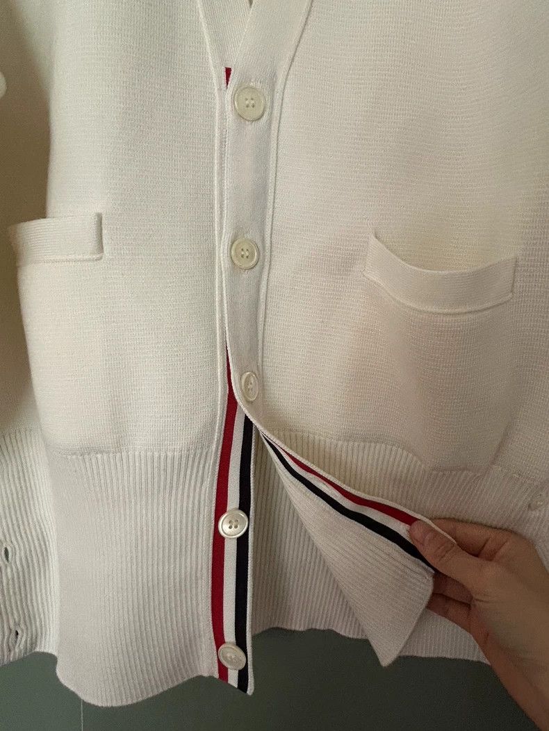 Thom Browne THOM BROWNE Four-Stripe Wool Cardigan - dmc Size US M / EU 48-50 / 2 - 3 Thumbnail