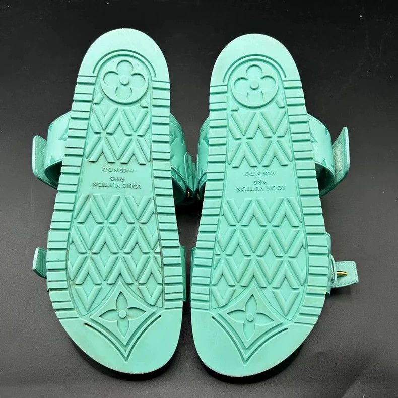 Louis Vuitton Louis Vuitton Green Monogram Slide Sandals - dmc Size US 6.5 / EU 39-40 - 5 Thumbnail
