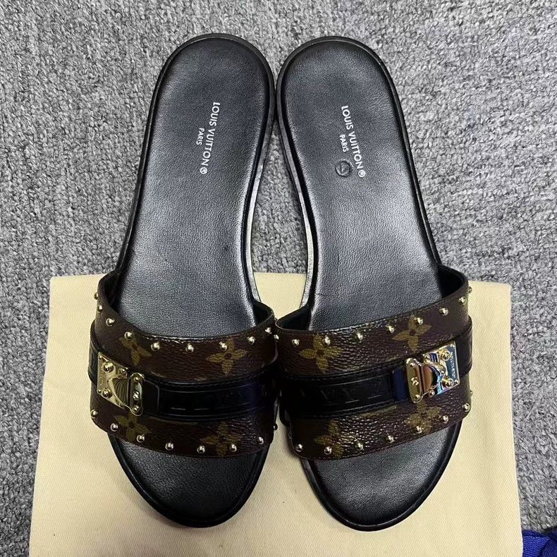 Louis Vuitton Louis Vuitton Brown Slide Sandals - dmc Size US 5.5 / EU 38 - 2 Thumbnail