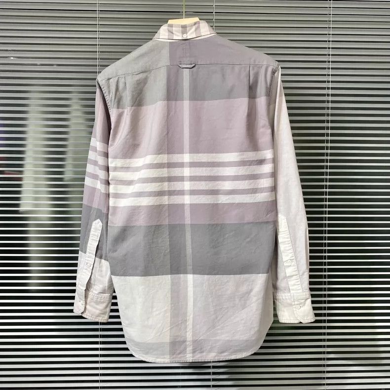 Thom Browne Thom Browne Gray Plaid Long Sleeve Shirt - dmc Size US M / EU 48-50 / 2 - 2 Thumbnail