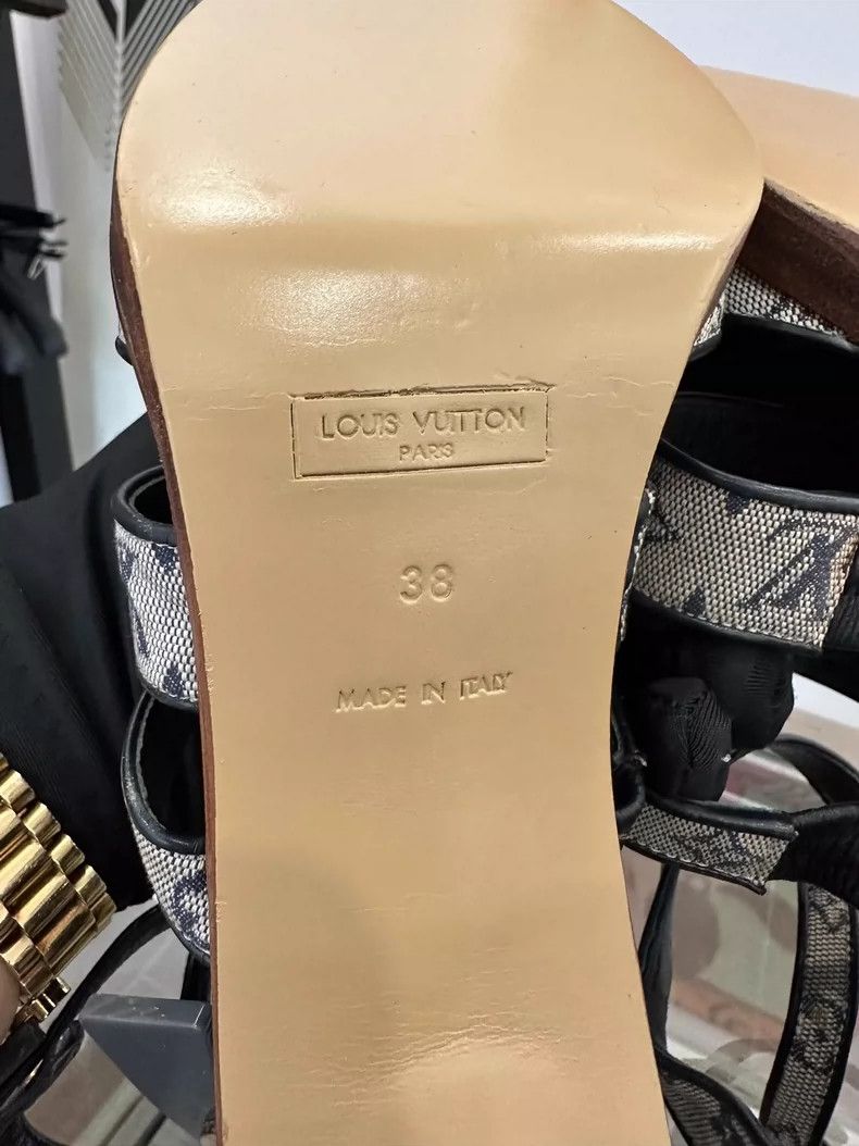 Louis Vuitton LV Monogram Denim High-Heel Sandals - dmc Size US 7.5 / EU 40-41 - 7 Thumbnail