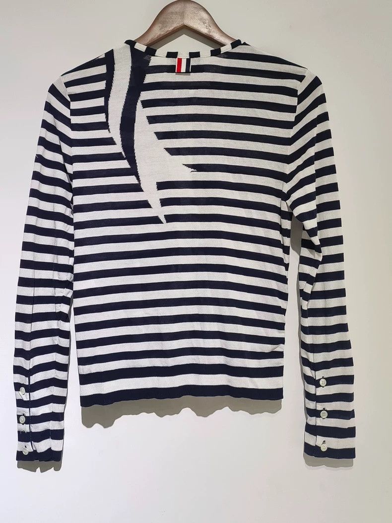 Thom Browne Thom Browne Striped Bow Cardigan - dmc Size US L / EU 52-54 / 3 - 2 Thumbnail