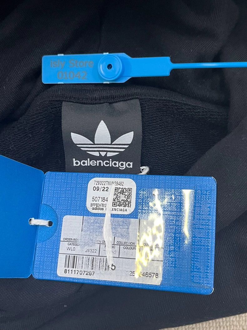 Balenciaga Balenciaga x Adidas Striped Logo Hoodie - dmc Size US M / EU 48-50 / 2 - 5 Thumbnail