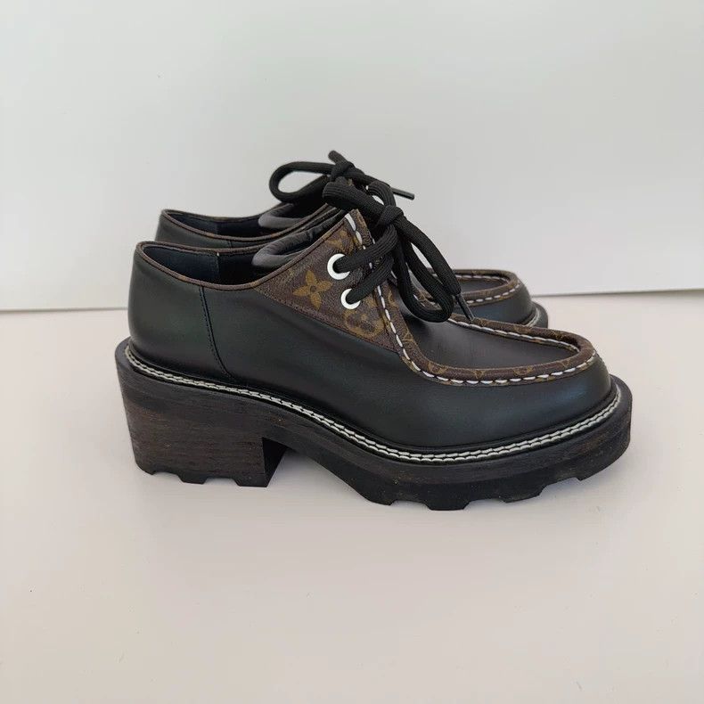 Louis Vuitton Louis Vuitton Beaubourg Platform Derby Shoes - dmc Size US 7.5 / EU 40-41 - 4 Thumbnail