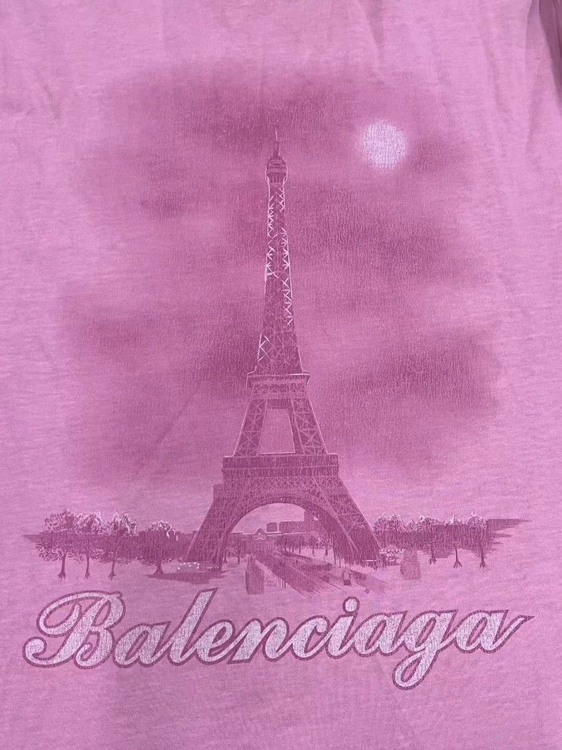 Balenciaga Balenciaga Pink Letter Print Short Sleeve T-shirt - dmc Size US M / EU 48-50 / 2 - 3 Thumbnail