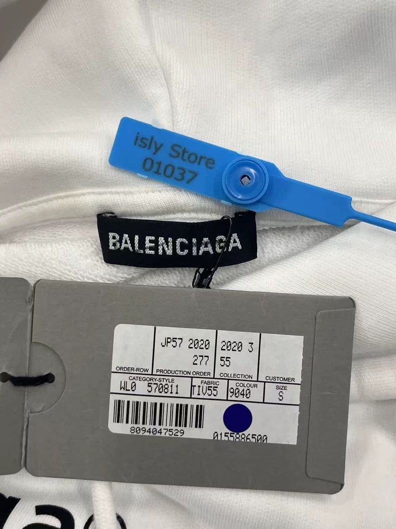 Balenciaga Balenciaga Logo Print White Hoodie - dmc Size US S / EU 44-46 / 1 - 5 Thumbnail