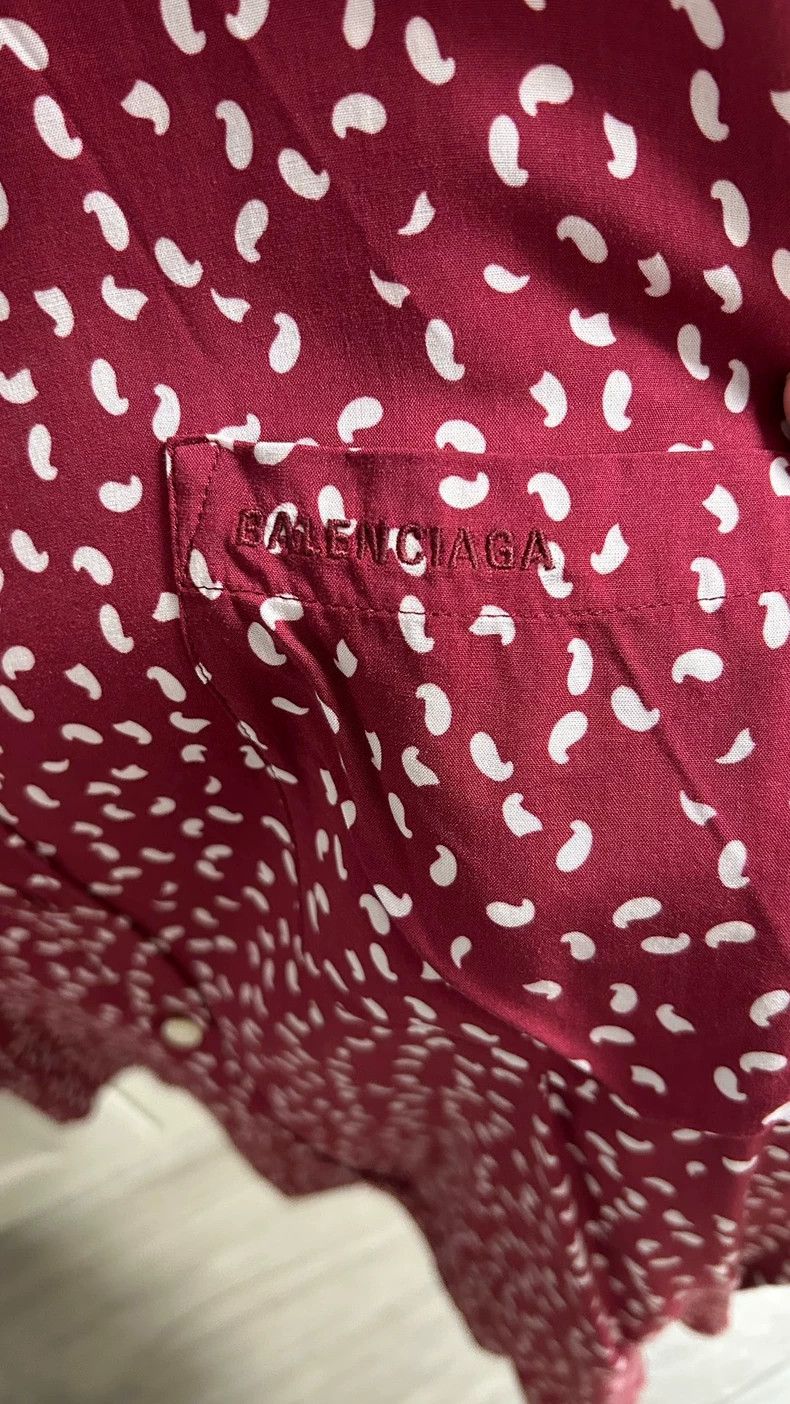 Saint Laurent Paris Balenciaga Red Polka Dot Long Sleeve Shirt - dmc Size US M / EU 48-50 / 2 - 2 Thumbnail