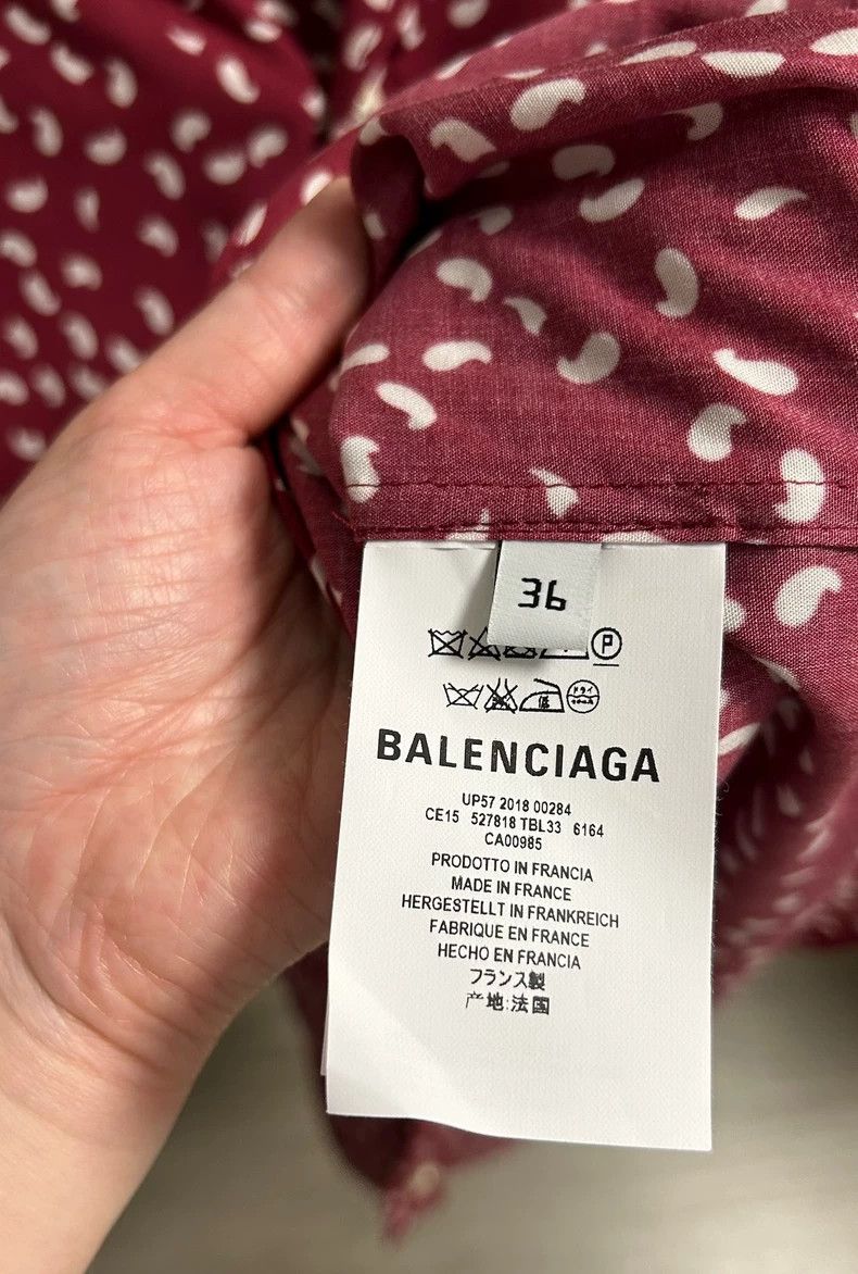 Saint Laurent Paris Balenciaga Red Polka Dot Long Sleeve Shirt - dmc Size US M / EU 48-50 / 2 - 4 Thumbnail