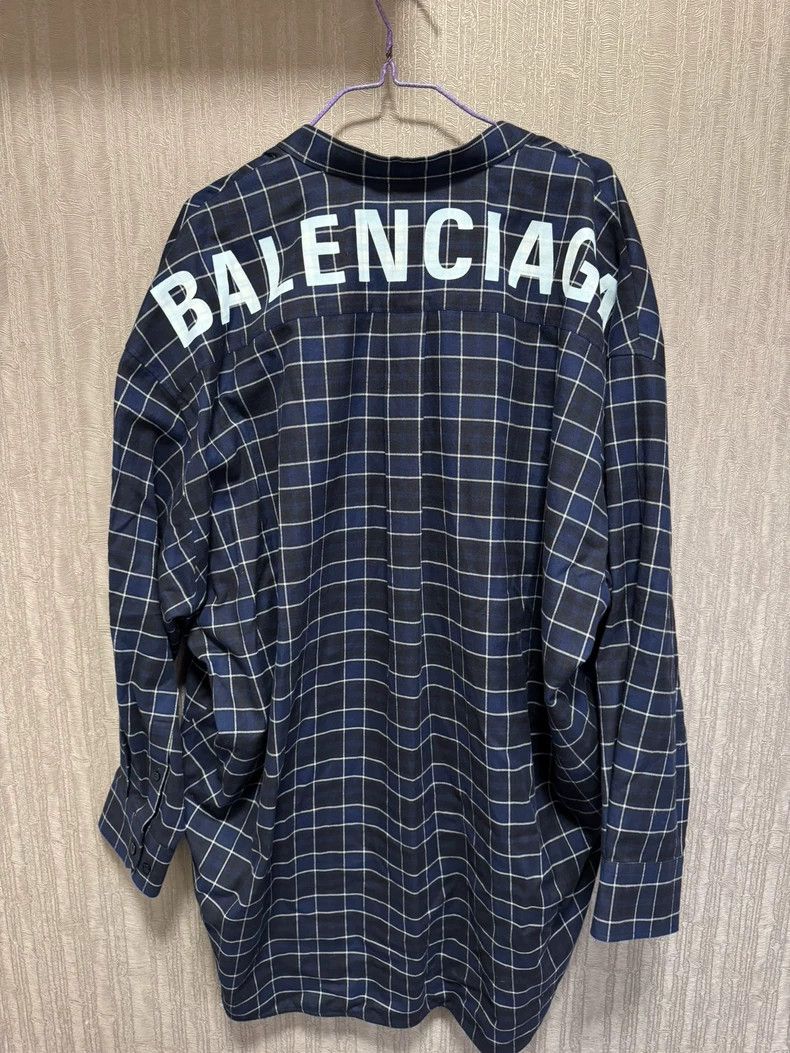 Balenciaga Balenciaga Back Logo Plaid Long Sleeve Shirt - dmc Size US XL / EU 56 / 4 - 2 Thumbnail