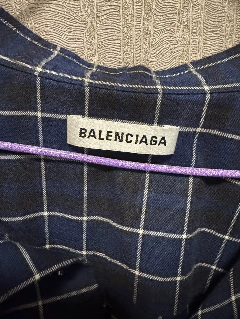 Balenciaga Balenciaga Back Logo Plaid Long Sleeve Shirt - dmc Size US XL / EU 56 / 4 - 4 Thumbnail
