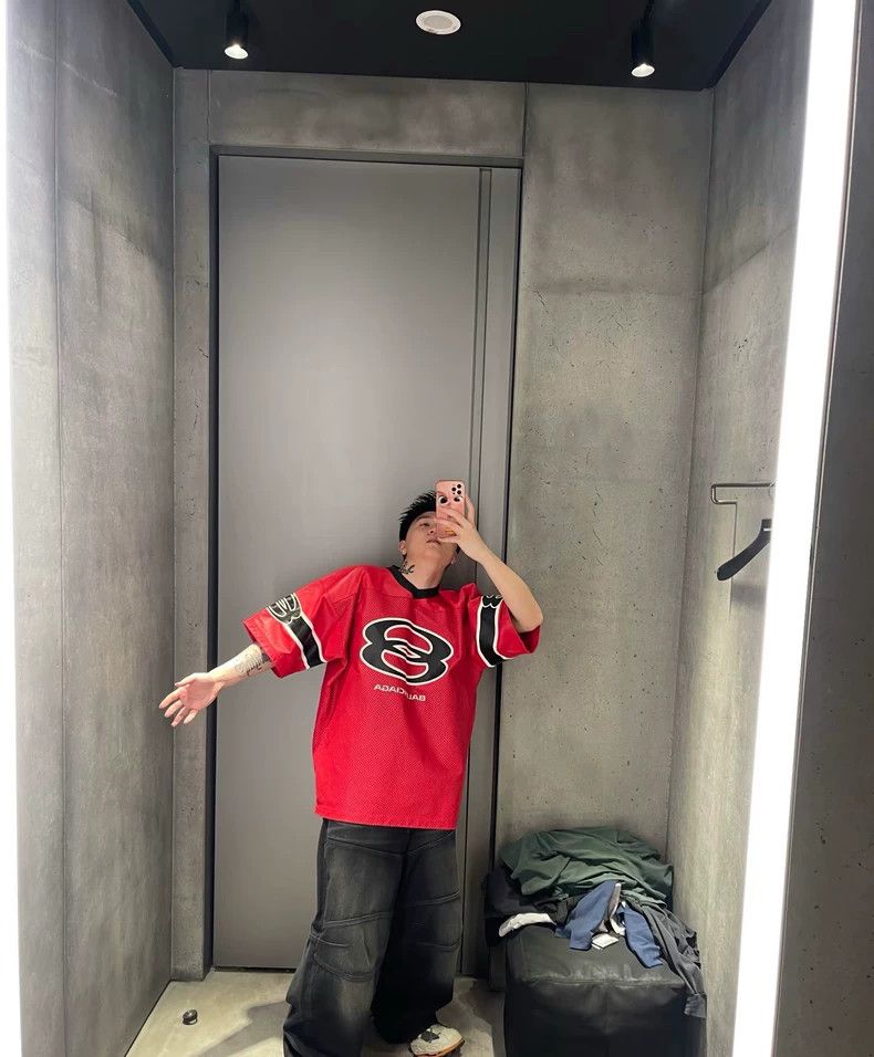Balenciaga Balenciaga Red 25 Rugby Short Sleeve Jersey - dmc Size US M / EU 48-50 / 2 - 7 Thumbnail