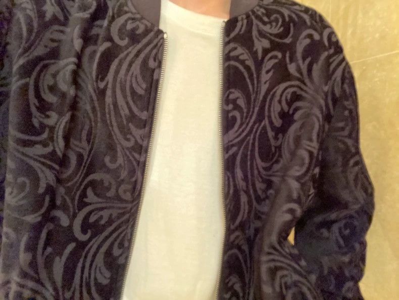 Versace Versace Black Label Velvet Floral Bomber Jacket - dmc Size US L / EU 52-54 / 3 - 9 Thumbnail