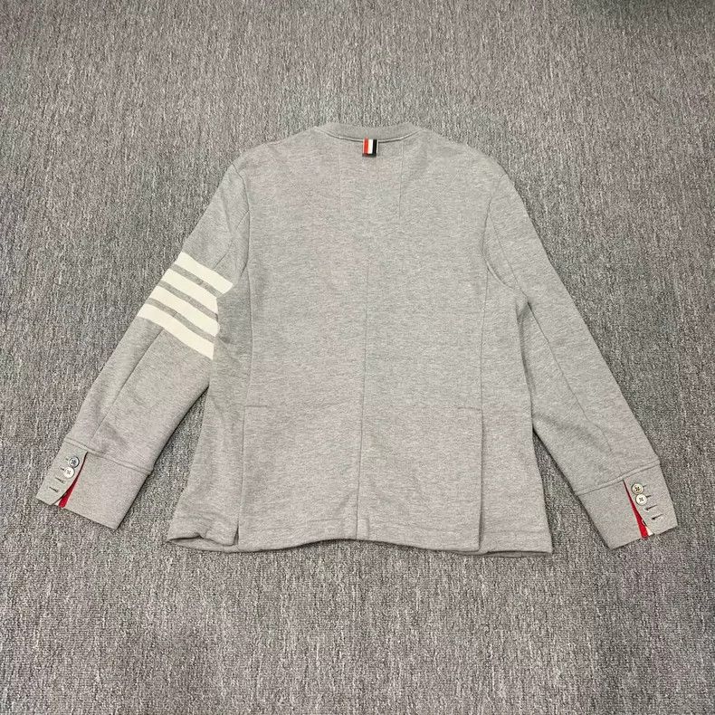 Thom Browne Thom Browne Grey Zip Jacket with Stripes - dmc Size US M / EU 48-50 / 2 - 2 Thumbnail