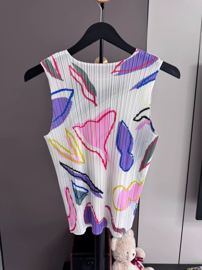 Issey Miyake Issey Miyake Pleated Multi Print Tank Top - dmc Size US M / EU 48-50 / 2 - 2 Thumbnail